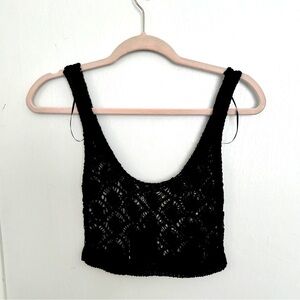 Brand new ZARA Open Knit Black crop top